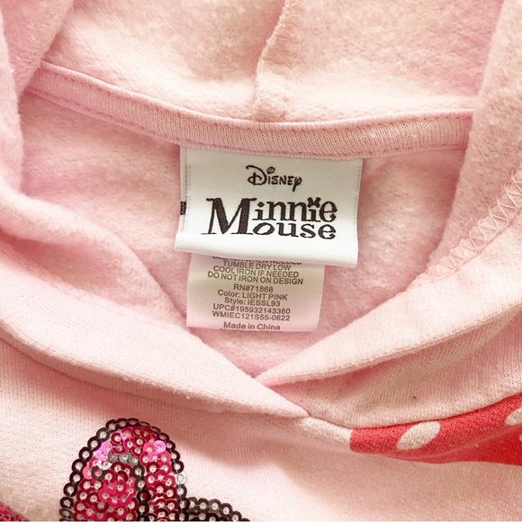 Disney Minnie Mouse Strawberry Sequin Hoodie Sweatshirt Pullover Size 6/6x - Picture 5 of 9